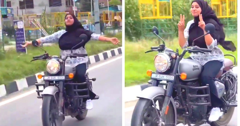 মেইন রাস্তায় হাত ছেড়ে বাইক নিয়ে বেপরোয়া স্টান্ট কাশ্মীরী তরুনীর, ভিডিও দেখে চোখ কপালে নেটিজেনদের মেইন রাস্তায় হাত ছেড়ে বাইক নিয়ে বেপরোয়া স্টান্ট কাশ্মীরী তরুনীর, ভিডিও দেখে চোখ কপালে নেটিজেনদের